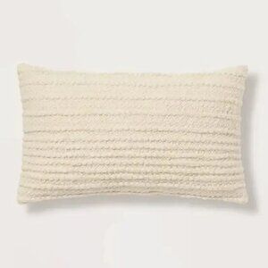 NEW Threshold Oversized Lumbar Throw Pillow Decorative Textured Ivory 14" x 24"